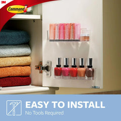 Command Medium Caddy, Holds up to 2 lb, 7.5" x 2.1" x 2.1", 1 Caddy with 4 Strips, Damage-Free Organization Wall Mount to Cabinet, Kitchen, Pantry, Closet, or Under Sink