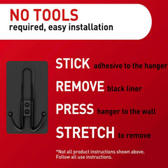 Command 10 lb X-Large Matte Black Triple Hooks, 3 Hooks and 12 Strips, Damage-Free Hanging with Adhesive Strips, No Tools Wall Hook for Hanging Decorations in Living Spaces