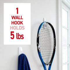 Command 5 lb Large Utility Hooks,7 Hooks and 12 Strips,Damage-Free Hanging Wall Hook with Adhesive Strips,No Tools Required,Great for Home Kitchen Office Organization,(Pack of 2)