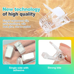 50 Pcs Self Adhesive Tapestry Wall Hanging Clips, Clear Hooks for Photos, Posters, Banners, Strong Damage-Free Hangers for Home, Dorm & Office Décor