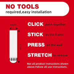 Sinfuo Picture Hanging Removable Hook-and-Loop Strips, 20-Sets, M | Damage-Free, Residue-Free Wall Tape, Adhesive Strips, Mounting Tape