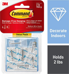 Command 17065CLR-6ES Wire Hook, 24 Hooks ( 4 Count )