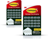 Command Outdoor Light Clips, 40 Clear and 48 Strips, Damage Free Hanging with Weather Resistant Strips, Wall Clips for Hanging Outdoor Lights and Cable Management
