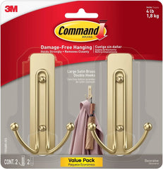 Command Large Satin Brass Wire Hooks