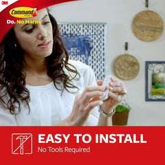 Command 5 lb Large Utility Hooks, 14 Hooks and 16 Strips, Damage-Free Hanging Wall Hook with Adhesive Strips, No Tools Required, Great for Home Kitchen Office Organization (Pack of 12)
