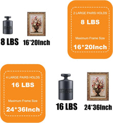 Large Picture Hanging Strips Heavy Duty, 32 Pairs(64 Strips) Adhesive Wall Hooks for Frames and Posters,No Tools Removable Adhesive Refill Strips Damage Free,Residue Free.