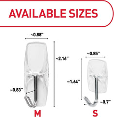 Command Small Clear Wire Toggle Hooks, 10 Wall Hook and 12 Strips, Damage-Free Hanging with Adhesive, Great for Hanging, Organization and Storage, Holds up to 0.5 lb