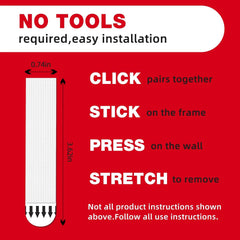 Removable Hook-and-Loop Strips, 40-Sets Set Damage-Free Picture Hanging Tool Kit Residue-Free Wall Tape, Adhesive Strips, Hook and Loop Tape, Mounting Tape -L