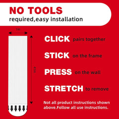 40 Sets Hook and Loop Tape Sticky White,4 in.x 1 in.Double-Sided Adhesive Strip,Heavy Duty