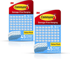Command Indoor Mini Light Clips, Damage Free Hanging Christmas Lights, Mini Wall Clips for Hanging Indoor Christmas Decorations, Lights and Cables, 90 Count
