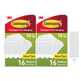 Command 10 lb Medium Picture Hanging Strips, Damage-Free Picture Hangers, No Tools Wall Hanging for Home Decor, White Adhesive, 32 Pairs