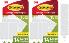 Command 15 lb Large Picture Hanging Strips 28 Pairs (56 Strips), Damage-Free Hanging Picture Hangers, No Tools Wall Hanger for Home Decor, White Adhesive
