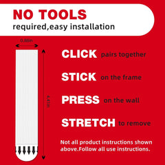 Picture Hanging Removable Hook-and-Loop Strips, 20-Sets Set Damage-Free Picture Hanging Tool Kit Residue-Free Wall Tape, Adhesive Strips, Hook and Loop Tape, Mounting Tape -XL