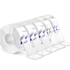 ZMUAXUAN Nano Tape Adhesive Reusable,Double Sided Mounting Tape Heavy Duty Removable,Picture Hanging Strips Poster Putty,Clear Thick Gel Sticky Tack Wall Glue for Hangers,Photo(9.85 FT-5 Pack)