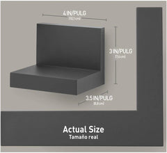 Command Display Ledges, Holds up to 2 lb, Slate, 2 Ledges with 8 Medium Strips, Damage-Free Hanging Floating Shelf with Adhesive Strips, Personalize Living Room, Bedroom, Kids Room or Office