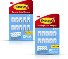 Command Small Clear Wire Toggle Hooks, 20 Wall Hook and 24 Strips, Damage-Free Hanging with Adhesive, Great for Hanging, Organization and Storage, Holds up to 0.5 lb