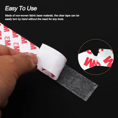 Double Sided Tape Thin, 0.39in x 82ft Removable Mounting Tape, Poster Picture Hanging Strips, Clear Wall Sticky for Hanging, Scrapbook Stickers, No Damage Wall Adhesive for Festival Decoration