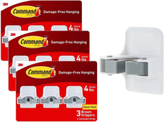 Command Broom Grippers, 3 Hangers and 6 Strips, Damage-Free Mop and Broom Holder Wall Mount, Household Cleaning Tool Organizer for Kitchen, Laundry Room, Closet, Holds up to 4 lb (Pack of 3)