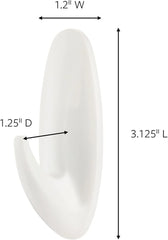 Command Medium Designer Hooks, 2 Hooks and 4 Strips, Damage-Free Hanging Wall Hook with Adhesive Strips, Adhesive Hooks for Hanging Back to School Dorm Organizers, Holds up to 3 lb