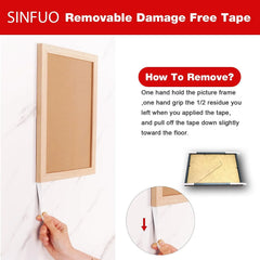 Sinfuo Damage Free Adhesive Strips for Frame, 32 XX-Large Picture Hanging Strips Refill, Removable Picture Hanger for Poster，Double Sided Tape Wall Sticky Heavy Duty Variety Pack