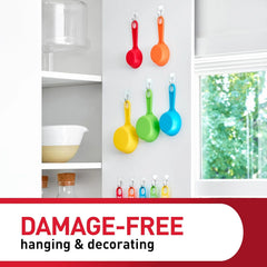 Command Small Clear Wire Toggle Hooks, 10 Wall Hook and 12 Strips, Damage-Free Hanging with Adhesive, Great for Hanging, Organization and Storage, Holds up to 0.5 lb