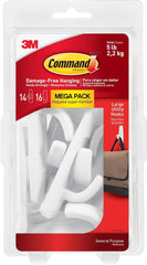Command Large Utility Hooks, 14 Hooks and 16 Strips, Damage-Free Hanging Wall Hooks with Adhesive Strips, No Tools Adhesive Hooks for Hanging, Organization and Storage (Pack of 2)