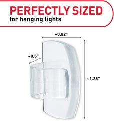 Command Damage Free Hanging Light Clips with Adhesive Strips, No Tools Mini Wall Hooks for Hanging Decorations in Living Spaces, 20 Clips, 24 Strips