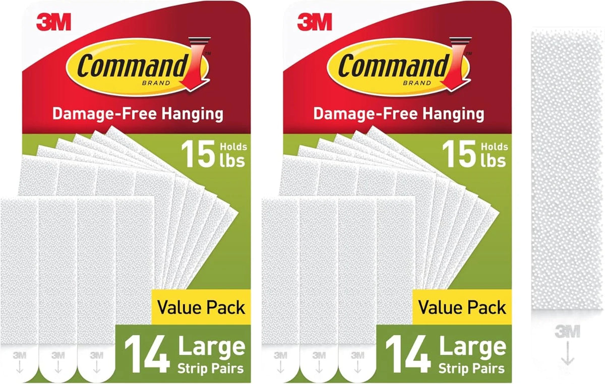 Command 15 lb Large Picture Hanging Strips 28 Pairs (56 Strips), Damage-Free Hanging Picture Hangers, No Tools Wall Hanger for Home Decor, White Adhesive