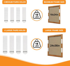 Picture Hanging Strips Heavy Duty, 32 Pairs(16-Medium, 16-Large Pairs) Adhesive Wall for Frames and Posters,No Tools Removable Adhesive Refill Strips Damage Free,Residue Free.