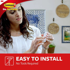 Command Medium Designer Hooks, 2 Hooks and 4 Strips, Damage-Free Hanging Wall Hook with Adhesive Strips, Adhesive Hooks for Hanging Back to School Dorm Organizers, Holds up to 3 lb