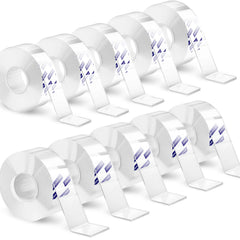 ZMUAXUAN 10 Rolls-9.85 FT Double Sided Mounting Tape Heavy Duty Removable,Clear Thick Nano Tape Adhesive Reusable,Wall Poster Picture Hanging Strips Putty, Sticky Tack Gel Glue for Hangers,Photo