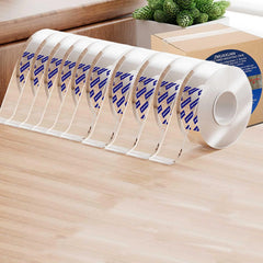ZMUAXUAN 10 Rolls-9.85 FT Double Sided Mounting Tape Heavy Duty Removable,Clear Thick Nano Tape Adhesive Reusable,Wall Poster Picture Hanging Strips Putty, Sticky Tack Gel Glue for Hangers,Photo