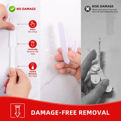 Sinfuo Picture Hanging Removable Hook-and-Loop Strips, 20-Sets, M | Damage-Free, Residue-Free Wall Tape, Adhesive Strips, Mounting Tape