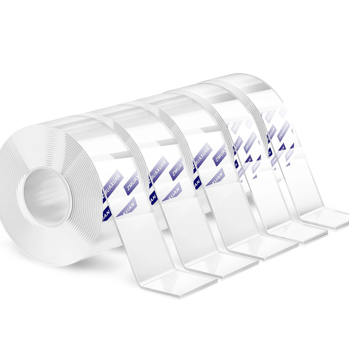 ZMUAXUAN Nano Tape Adhesive Reusable,Double Sided Mounting Tape Heavy Duty Removable,Picture Hanging Strips Poster Putty,Clear Thick Gel Sticky Tack Wall Glue for Hangers,Photo(9.85 FT-5 Pack)